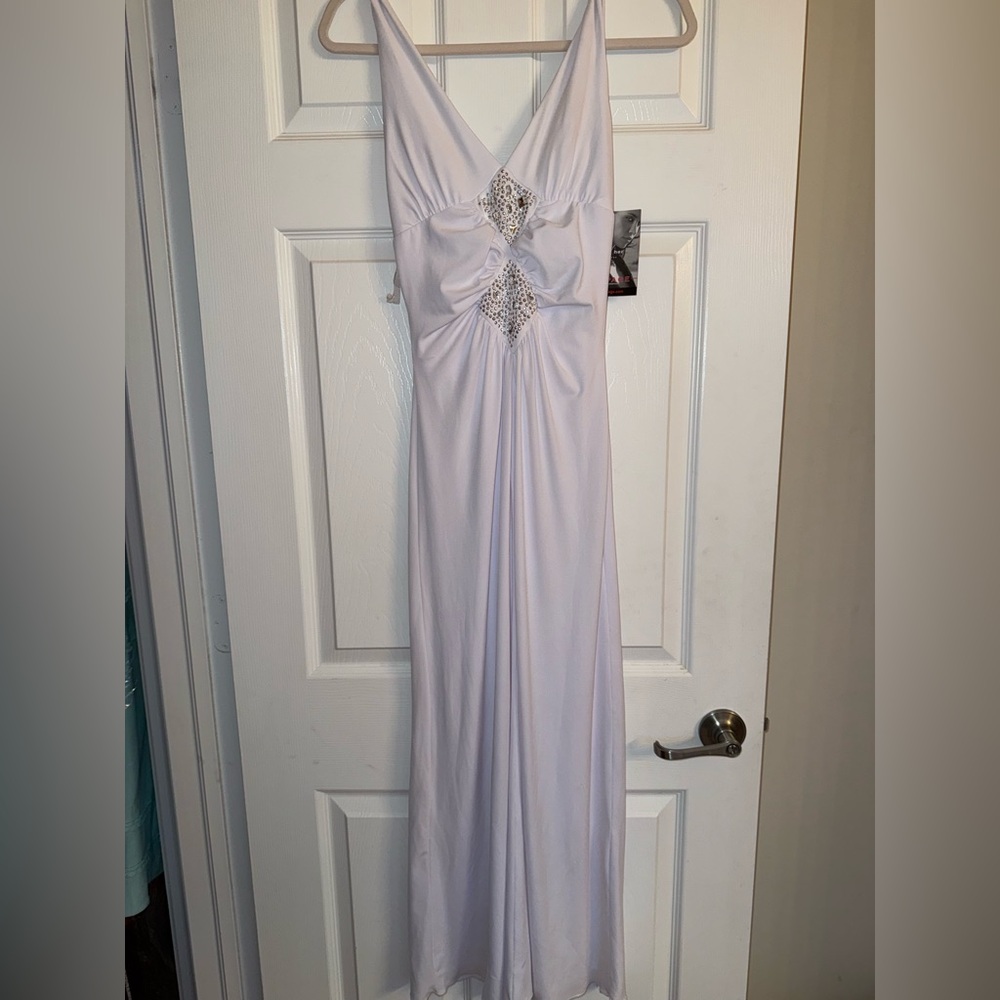 Rampage Y2K White Embellished Cutout Maxi Dress Size Small